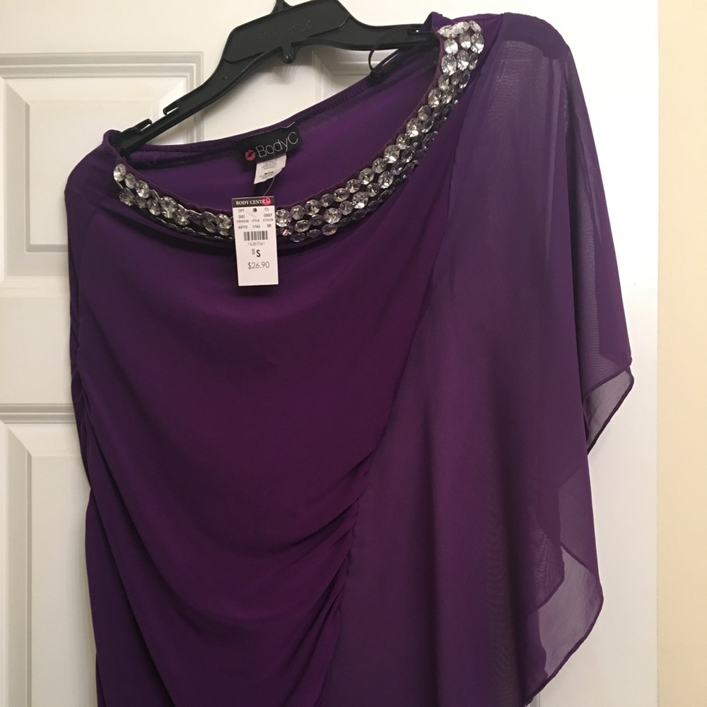 PURPLE RHINESTONE BODYCON MINI DRESS (ELEGANT)